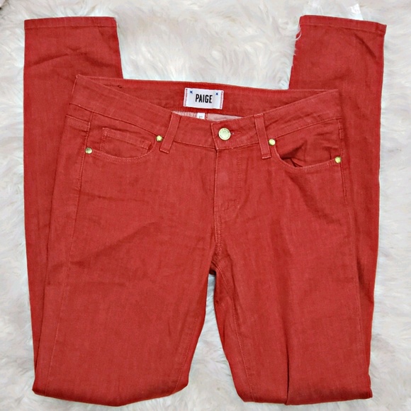 PAIGE Verdugo ultra skinny vintage red 27 nwot - Picture 4 of 8